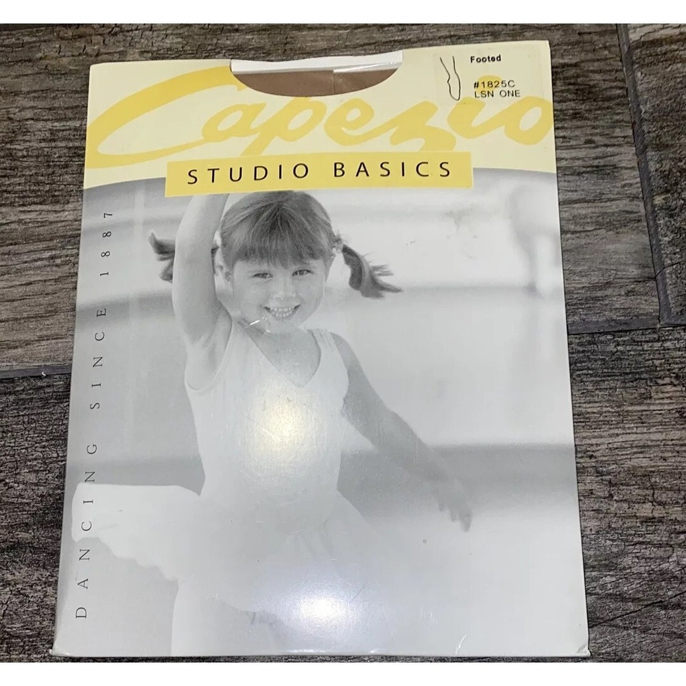 New Capezio Basics Footed Tights Style Sz 1 Youth Suntan 1825C